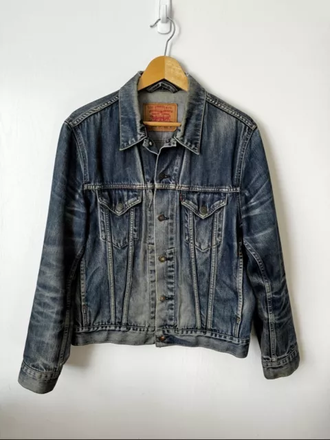 Levi's Trucker Jacket Men's Denim  Pockets Vintage Size Medium Type III Faded