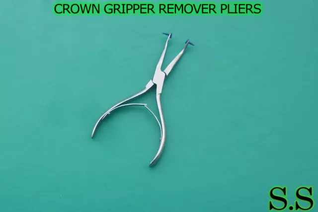 Dental Crown Gripper Remover Pliers 6" Angled W/ Replaceable Silicone Tips