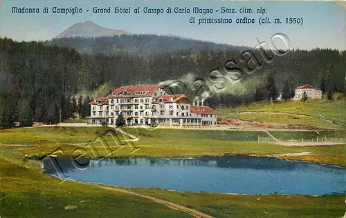 Cartolina di Madonna di Campiglio, hotel - Trento, 1924