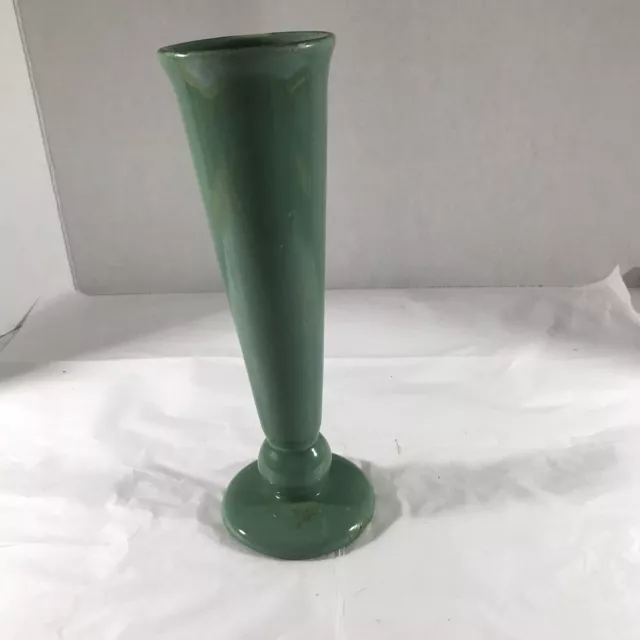 haeger vase Tall Green 9” Small Crack On Bottom