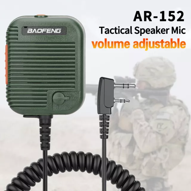 Baofeng AR152 Tactical Speaker Mic Einstellbare Lautstärke für UV5R BF888S Radio