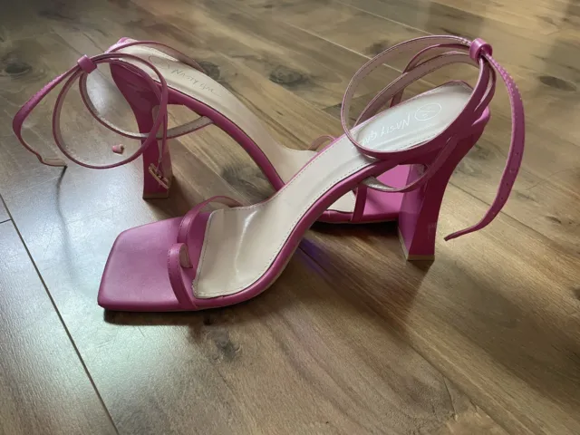 Nasty Gal Pink Strapped Heels Size 10 Women’s