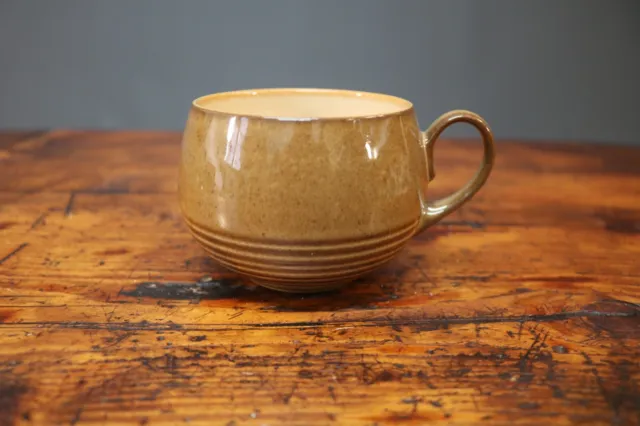 Denby Pampas Coffee Cup Mug Stoneware Vintage England Brown & Cream