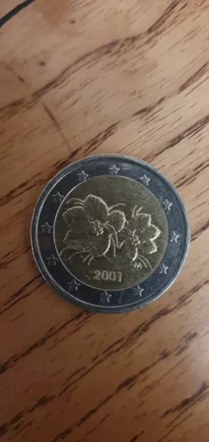 2 Euro  Münze Finnland 2001 Moltbeere Fehlprägung