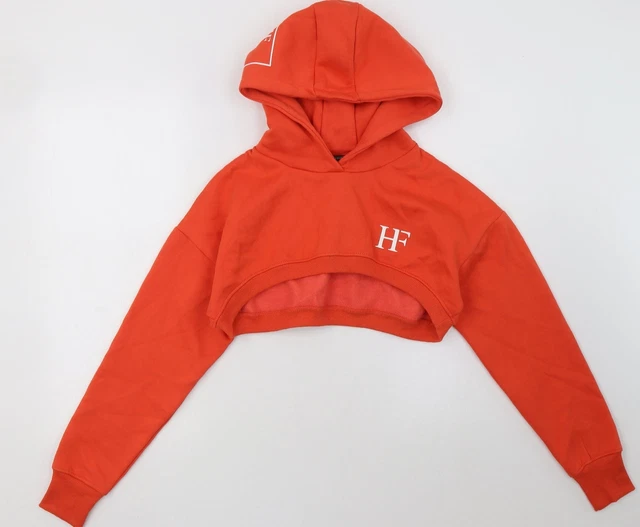 Holyfield Girls Red  Cotton Pullover Hoodie Size 12-13 Years  Pullover - Cropped