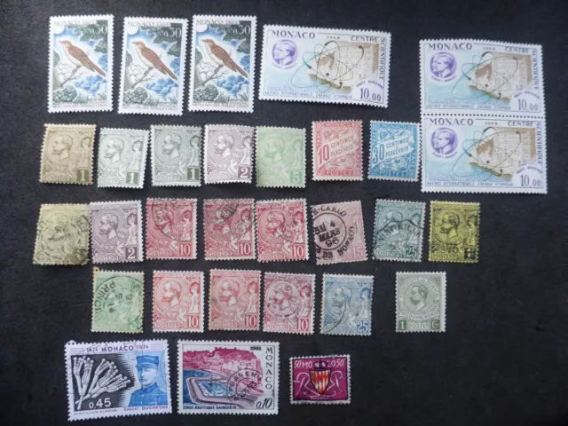 Monaco selection of 30 stamps from 1891-1974 MNH,MH & Used lot Mon1