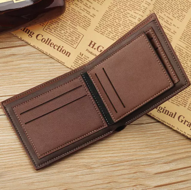 Men's Bifold Leather Credit ID Card Holder Wallet Billfold Purse Clutch Billfold 12