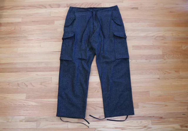 Monitaly Heavy Wool Plaid Cargo Pants XL