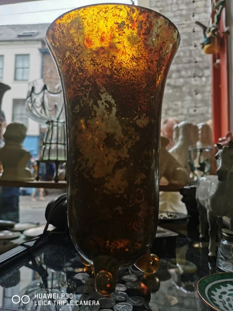 Art nouveau favrile and rare glass vase