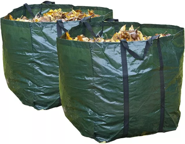 Garden Waste Bags 2Pk Heavy Duty 85L Bin Sack Leaves Grass Weeks Carry Handle