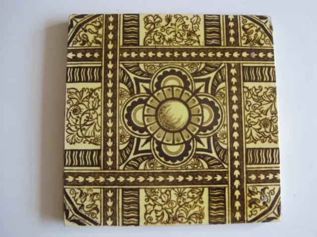 Antique Victorian Aesthetic Transfer Print Tile J.c.edwards Ruabon?  C1870-1900