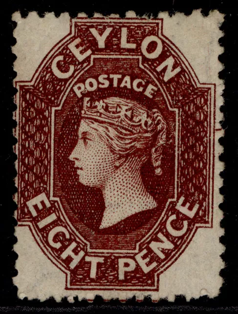 CEYLON QV SG68b, 8d lake-brown, LH MINT. Cat £140.