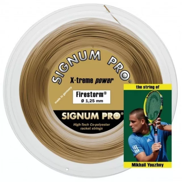 SIGNUM PRO Firestorm Rollo de Raqueta 200m Oro Metálico 1,25 MM Hecho En Germany 3