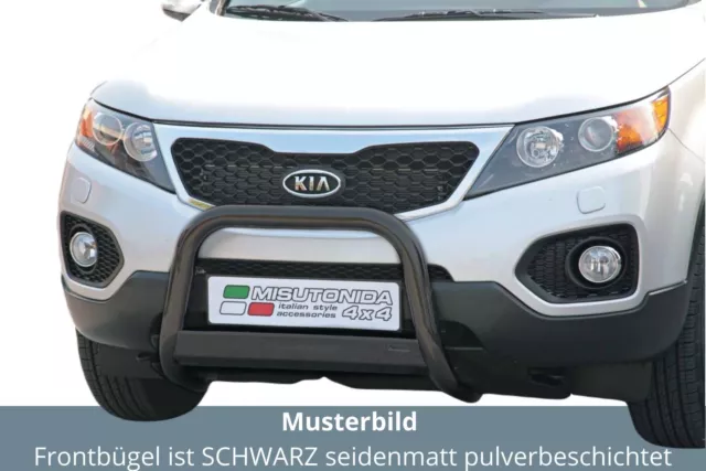 Frontbügel Edelstahl schwarz für KIA Sorento 2009 - 2012 63mm mit ABE Rammschutz