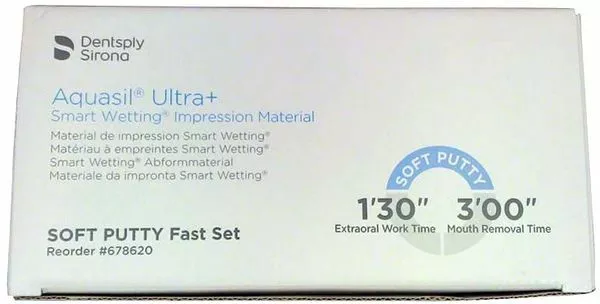 AQUASIL ULTRA+ SOFT PUTTY FAST SET 2x450ml DENTSPLY. DENTAL SILICONE SILICONA.