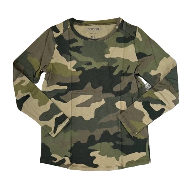 NWT J. Crew Girls' Long-Sleeve Camouflage Tee W/Shirttail Hem - SIZE 3