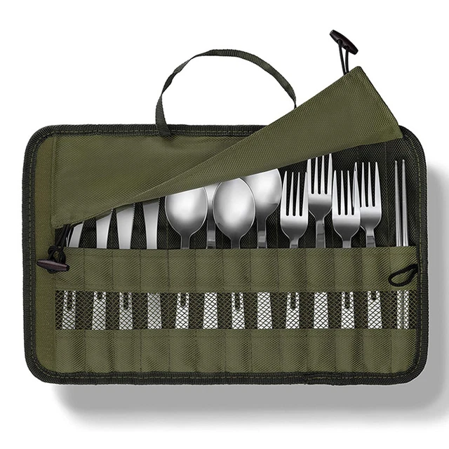Chef Kitchen Knife Roll Bag Reusable 13 Pockets Waterproof For Picnic Camping