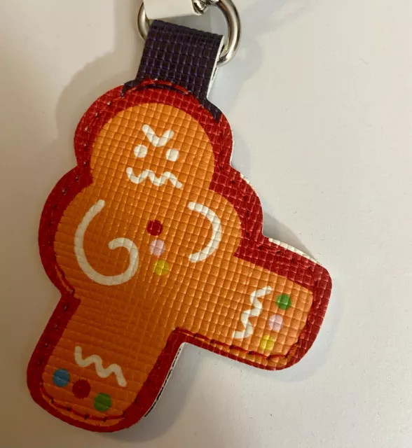 ALDI Ring Quarter Keeper the Gingerbread Man Shaped Key Fob Chain Tag Holder New