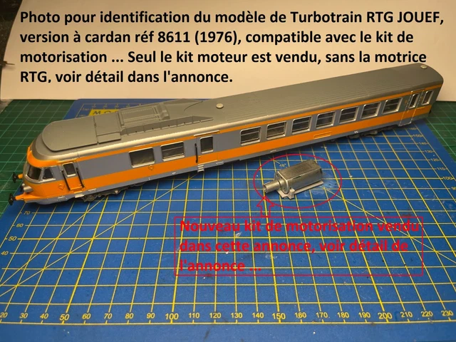 Rame Turbotrain RTG Jouef HO 4 éléments SNCF, éclairage Sans, Occasion