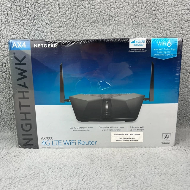 NETGEAR NIGHTHAWK AX4 AX1800 LAX20 4G LTE WiFi Router AT&T T-Mobile Sim ...