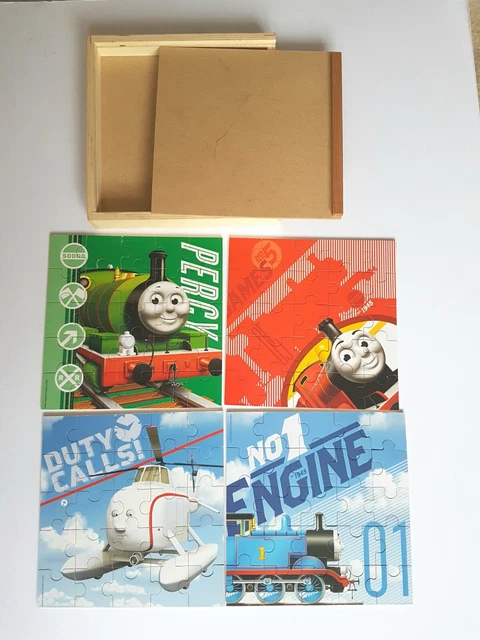 THOMAS THE TANK Engine Wooden Box Jigsaw Set - Four Puzzles £0.99 ...