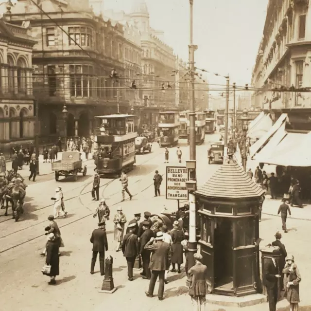 Ireland Stereoview c1910 Belfast Royal Avenue Donegal Place Street Scene M183