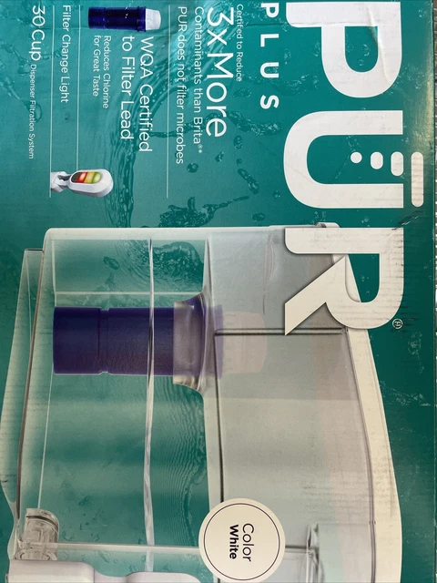 PUR Plus 30-Cup Water Filter Pitcher Dispenser, Blue/White, DS1811Z **