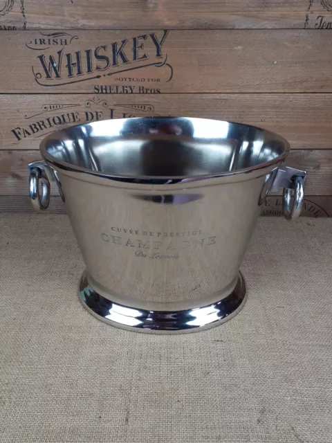 Decorative Heavy duty nickel plate engraved champagne bucket