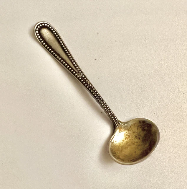 Vintage Shreve Sterling Silver Salt Cellar Spoon Signed