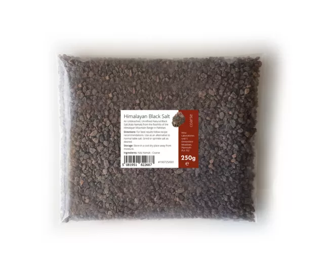 Himalayan Black Salt 250g - Pure & Naturally Organic Food Grade Kala Namak