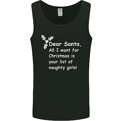 Santa Claus Naughty Girls Funny Christmas Mens Vest Tank Top
