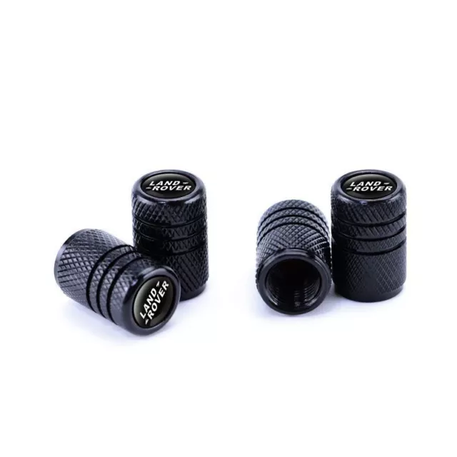 4 x Black Land rover Dust Caps - Metal - UK fast Shipping