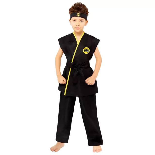 Children Official Cobra Kai TV Film Character Fancy Dress Party Top Belt Costume