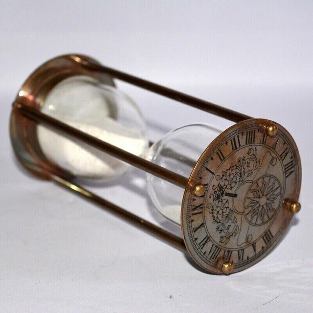 Sablier Vintage En Bois De 6 Pouces - Sable Blanc, Style Maritime Ancien, Neuf Fabriqué En Inde