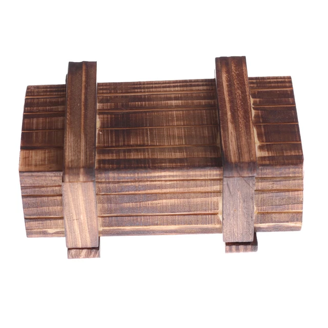 Magic Compartment Wooden Puzzle Box With Secret Drawer Brain Teaser Kids AGA  F2