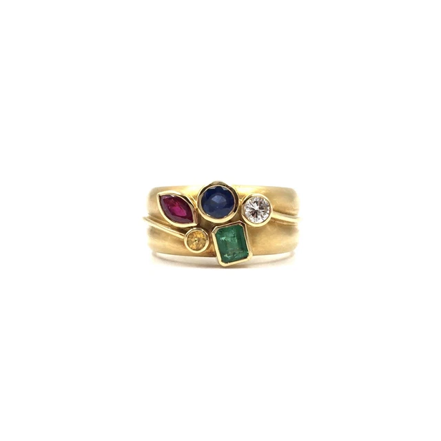 Bague T54 Plaquée Or 18K Avec Rubis Et Cristaux CZ - Marque Dolly-Bijoux - Joaillerie Pour Femme - Neuf Avec étiquette