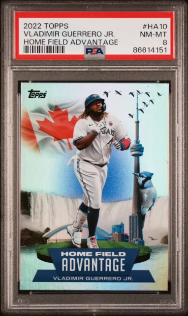 2022 Topps Series 1 VLADIMIR GUERRERO JR Home Field Advantage SSP Case Hit PSA 8