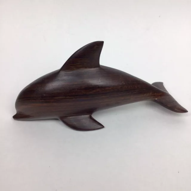 Hand Carved Wooden Dolphin in CocoBolo wood Art Sculpture Small