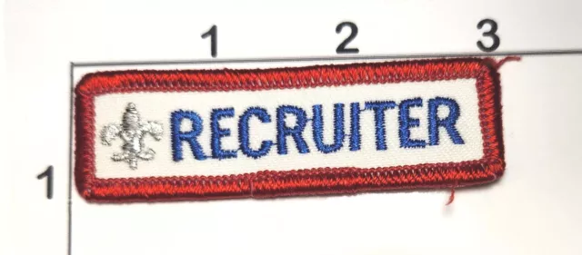 BSA Boy Scouts America Recruiter Embroidered Patch Breast Pocket Logo Red White