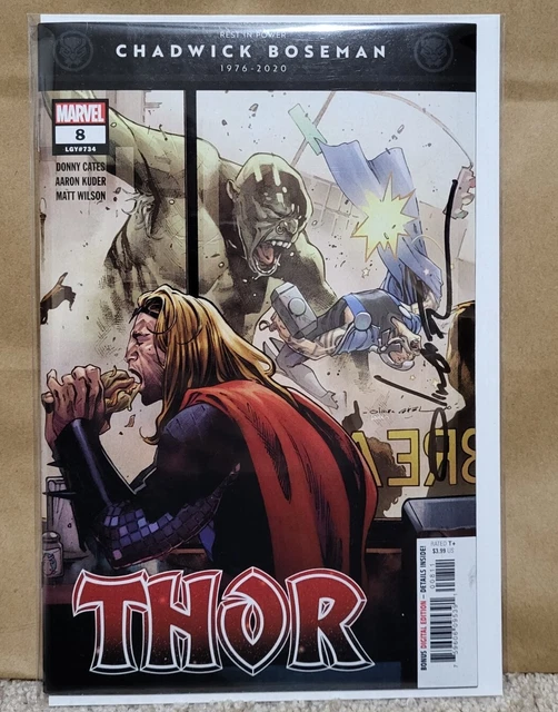Thor #8 Chadwick Boseman Tribute 2020 SIGNED by Olivier Coipel