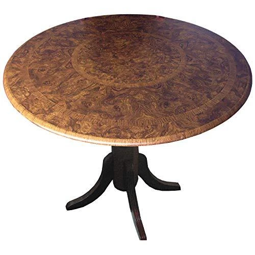 Table Cloth Round Elastic Edge Fitted Vinyl Table Cover - Fits Round Tables 3...