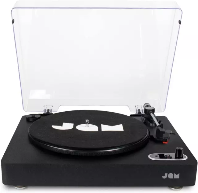 Spun Out Bluetooth Turntable, Vinyl Record Player, 3 Belt Drive for Superior Sou