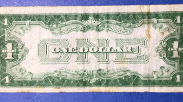 1928B $1 Blue "FUNNY BACK" SILVER Certificate! X8540! FINE! Old US Currency!
