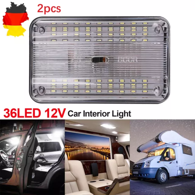 2pcs 36-LED Dach Lampe Leuchte Innenraum Beleuchtung Licht Auto Kfz 12V  Weiß DE