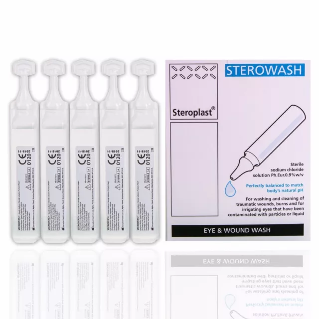 STEROWASH Sterile SALINE 20ml EYE WASH SOLUTION Wound Hayfever First Aid Refill