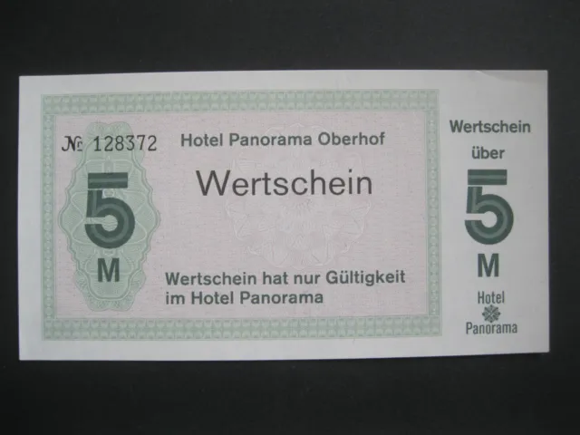 Geldschein Banknote Papiergeld Bon DDR 5 Mark Hotel Panorama Oberhof