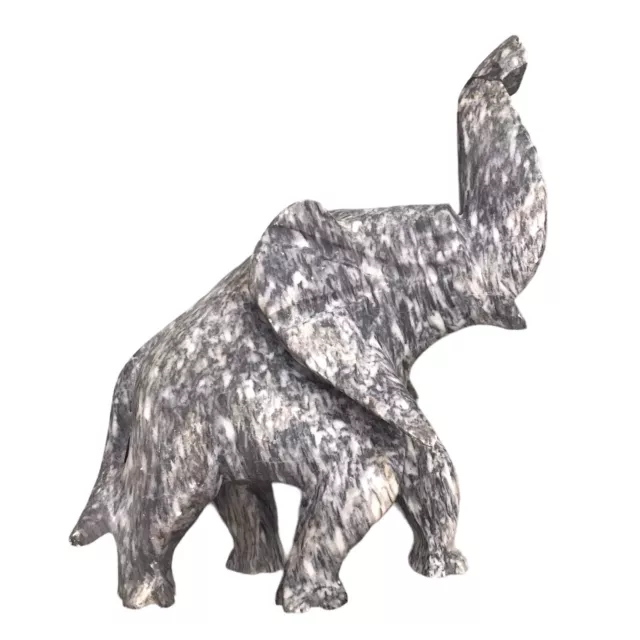 INDONESIA CARVED Marble Rock Stone Elephant Sculpture Statue Figurine ...