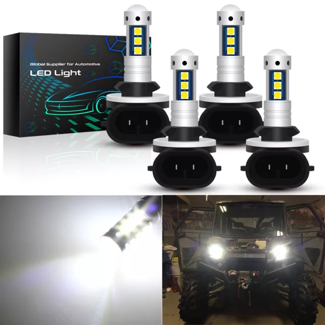 For ARCTIC CAT 400 500 650 700 Headlight Hi/ Lo Beam LED Light Bulbs 6000K White