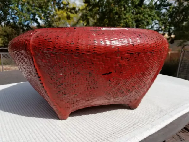 Antique Burmese Red Lacquer Offering Bowl