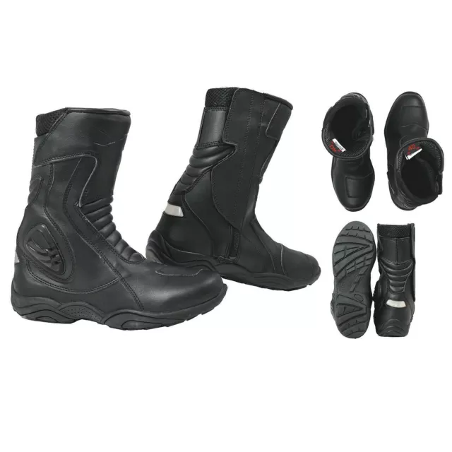 Bottes imperméable Cuir Vachette Renforts Moto Motard Chaussures Stretch Unisexe